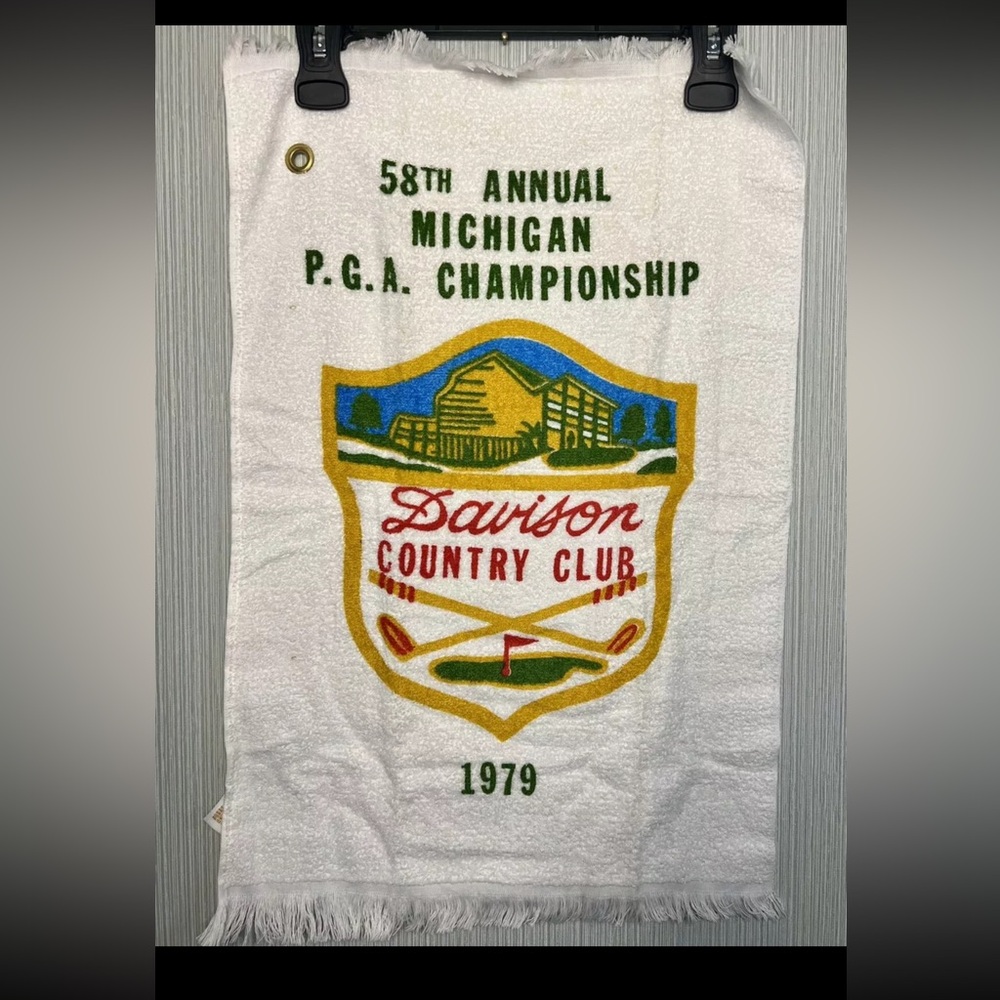 Golf Towel 1979 58th Annual PGA Championship Michigan Davison Country Club Vtg - Picture 1 of 5